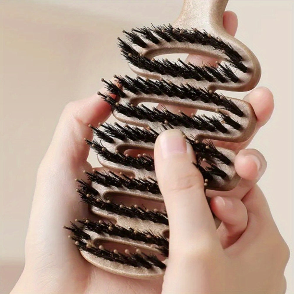 Fluffy anti-static hairbrush