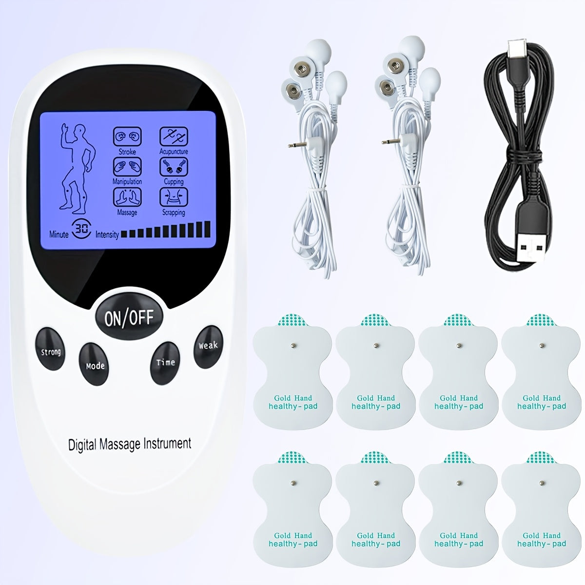 💪TENS + EMS Dual-Channel Muscle Relaxation Pulse Massager