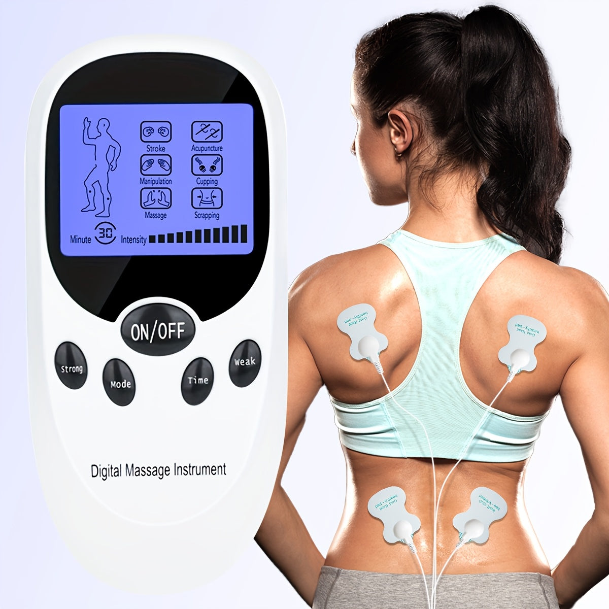 💪TENS + EMS Dual-Channel Muscle Relaxation Pulse Massager