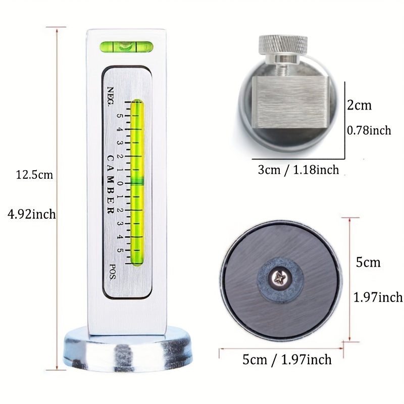 Automotive wheel alignment magnetic level