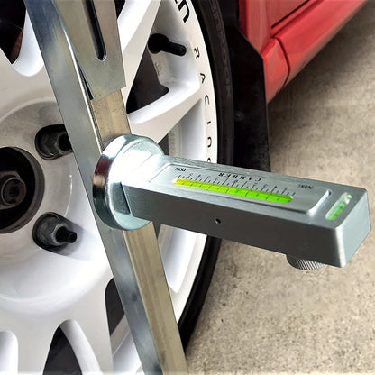 Automotive wheel alignment magnetic level