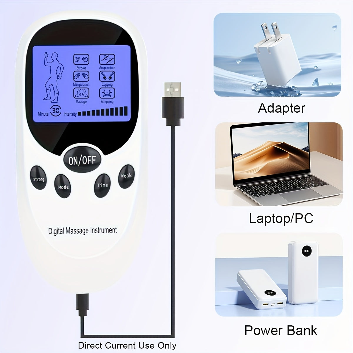 💪TENS + EMS Dual-Channel Muscle Relaxation Pulse Massager