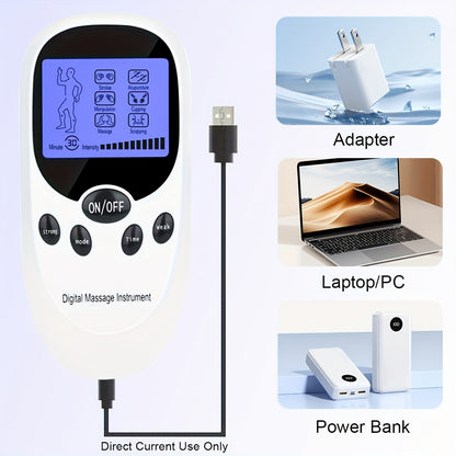 💪TENS + EMS Dual-Channel Muscle Relaxation Pulse Massager