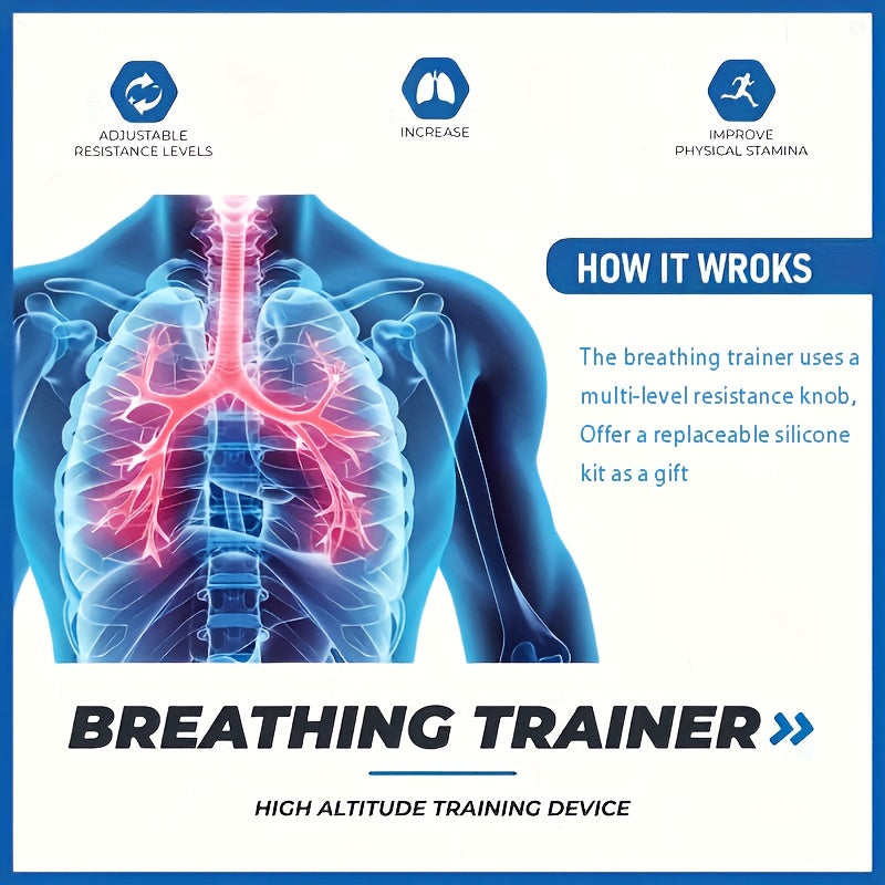Abdominal breathing trainer: Improves lung capacity and respiratory health.