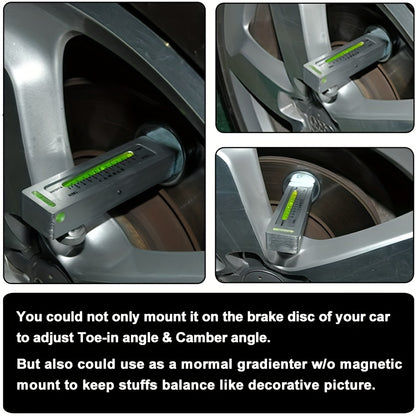 Automotive wheel alignment magnetic level