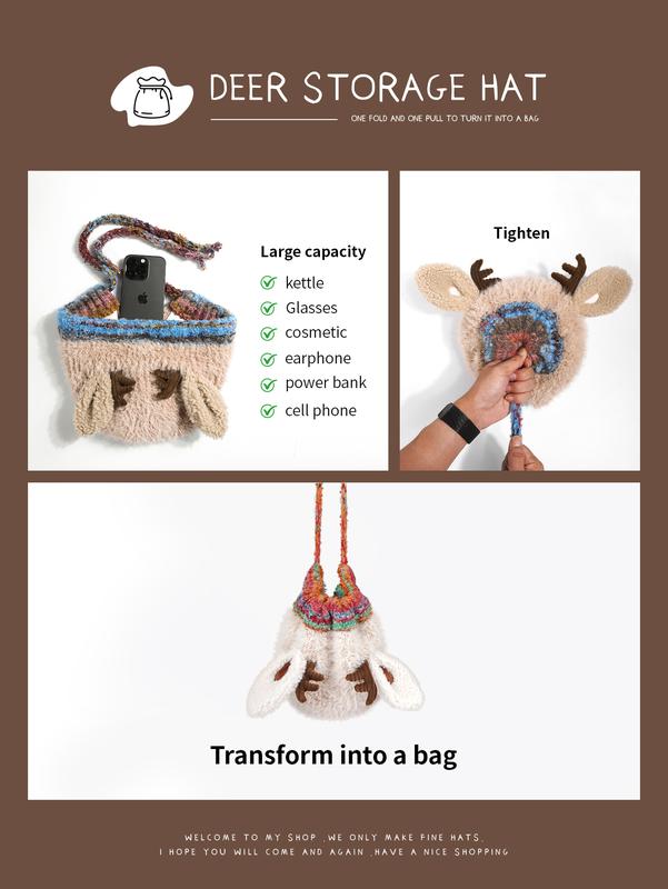 🦌【Winter essentials】Knitted ear-protecting windproof and warm antler hat🧣