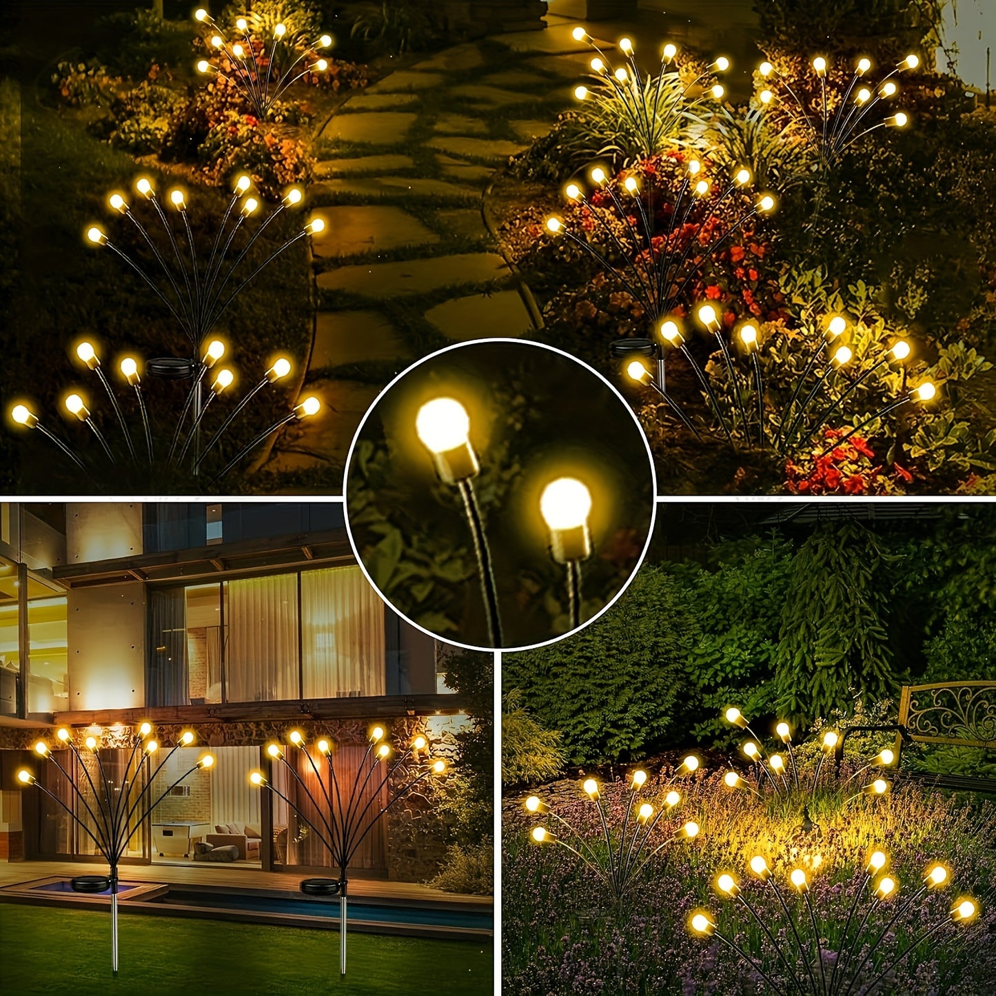 💡LED solar firefly lights
