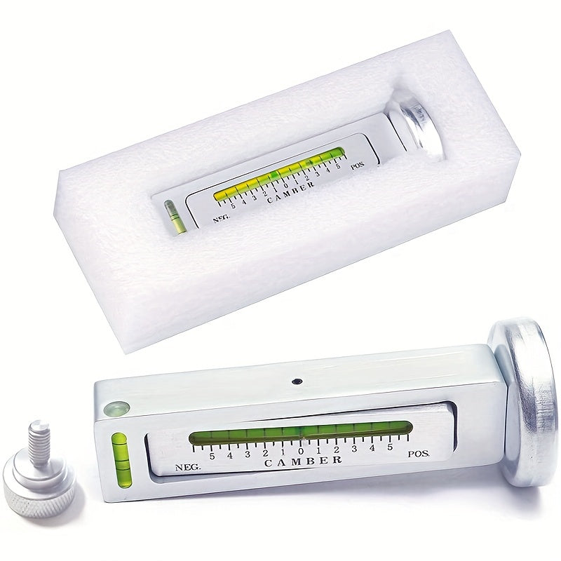 Automotive wheel alignment magnetic level