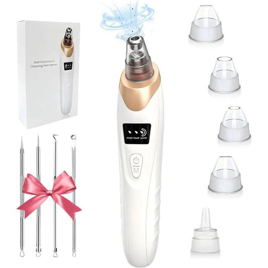 Rechargeable Pore Vacuum – 6-in-1 Blackhead Remover with Smart Display & Extraction Kit