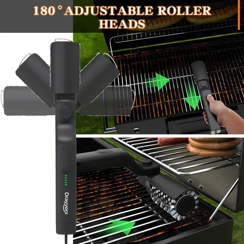 Cordless rechargeable electric barbecue brush
