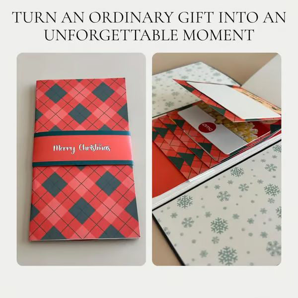 ⏰LAST DAY 50% OFF - 🎅✨Handmade Waterfall Christmas Gift Card Booklet