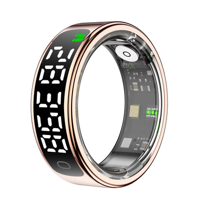 Smart Ring with Display and Touch, Wireless Charging, Health Manager 5ATM Waterproof Men's and Women's Ring