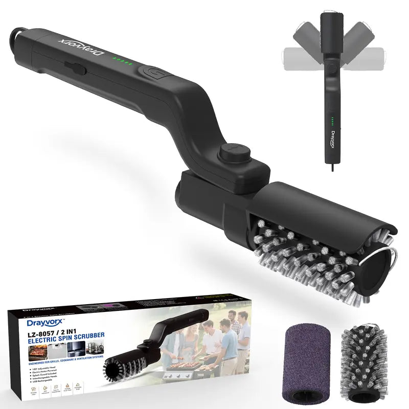 Cordless rechargeable electric barbecue brush
