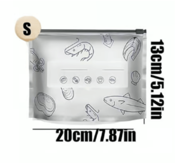 (30pcs )Reusable Aluminum Foil Sealable Storage Bags, 2026 New Resealable Vacuum Zipper Pouches for Food, Stand Up Foil Sealable Bags with Label and Zip Lock for Vegetable Fruit Meat