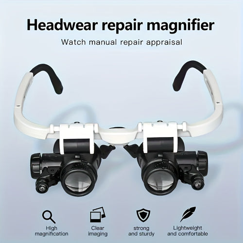 Headwear repair magnifier