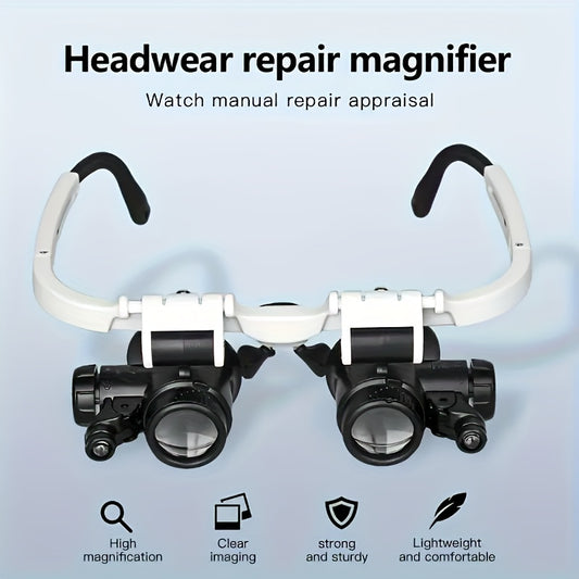 Headwear repair magnifier
