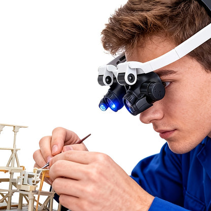 Headwear repair magnifier