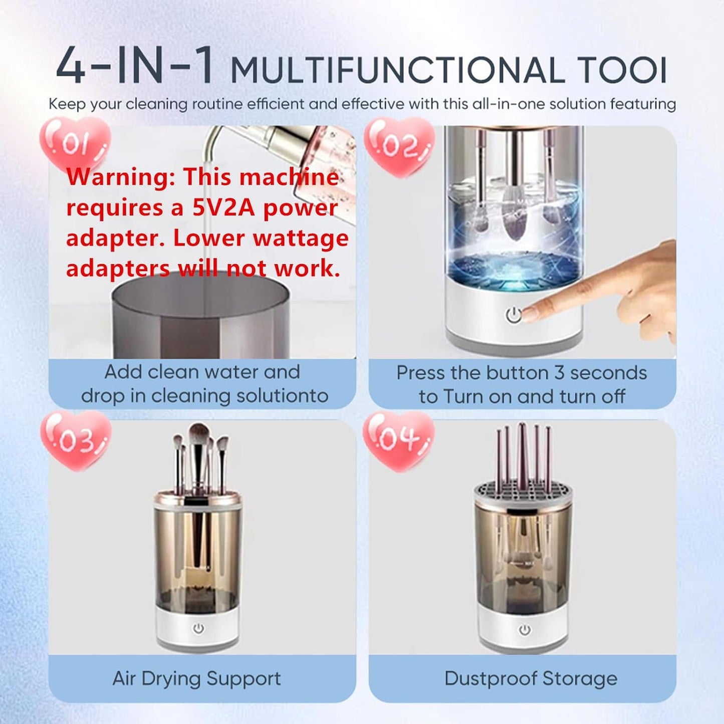 🎄【Christmas Sale】Automatic Electric Makeup Brush Cleaner