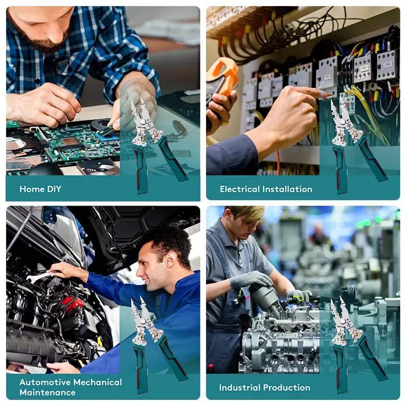 🔧⚡ 16-in-1 Multi-Function Wire Stripper & Voltage Tester Pliers – Cut, Strip, Twist & Detect Live Wires (12V–250V) 🔥