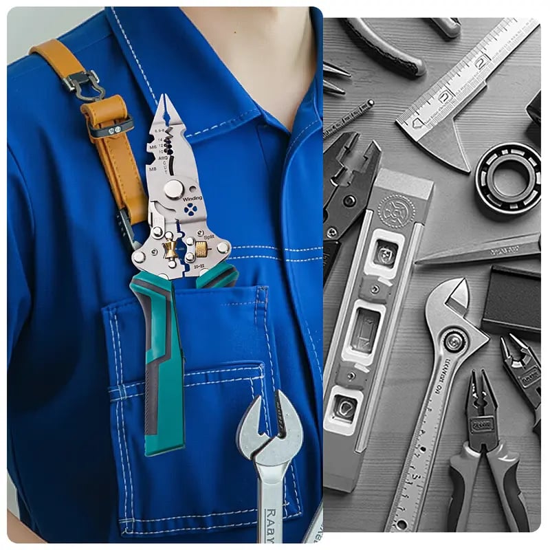 🔧⚡ 16-in-1 Multi-Function Wire Stripper & Voltage Tester Pliers – Cut, Strip, Twist & Detect Live Wires (12V–250V) 🔥