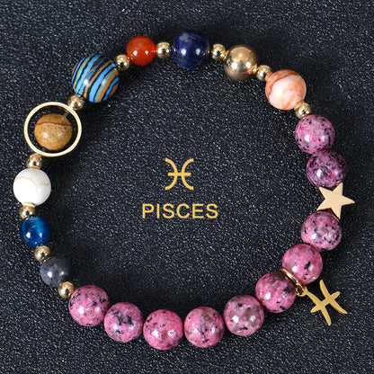 Eight planets and 12 constellations bracelet
