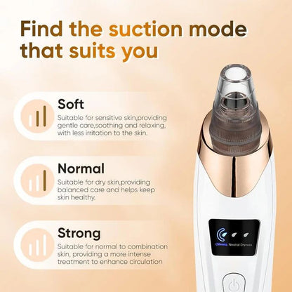 Rechargeable Pore Vacuum – 6-in-1 Blackhead Remover with Smart Display & Extraction Kit