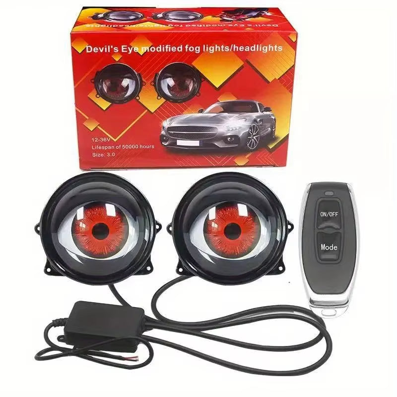 🔥1Pcs/2Pcs dynamic big eye lights, dynamic big eyeball fog lights 6 modes, LED color adjustable, suitable for any car model