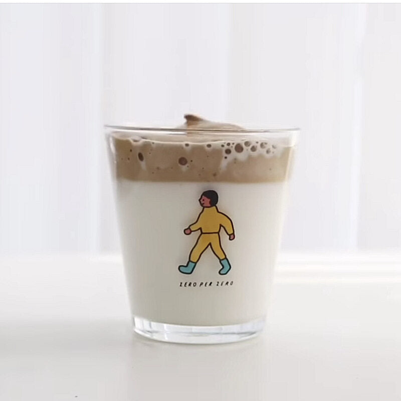 cartoon character glass water cup