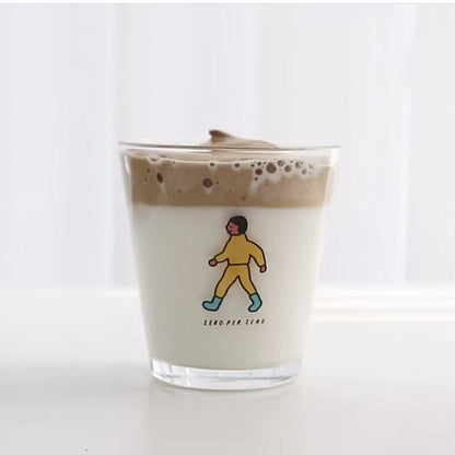 cartoon character glass water cup